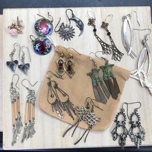 12 pair boho 90/80s earrings!